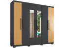 Araplac Braga - Guarda-roupa de Casal com Espelho - 6 Portas 4 Gavetas