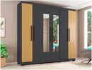 Araplac Braga - Guarda-roupa de Casal com Espelho - 6 Portas 4 Gavetas